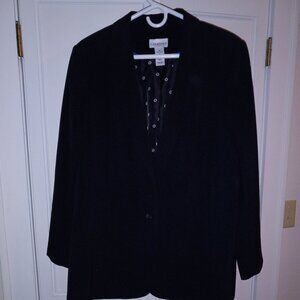 Catherine's 1x Black Blazer Jacket Button Long Sleeve Lined Machine Wash 18W 20W